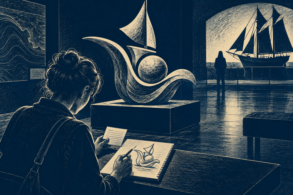 Original editorial illustration for Turn a Navy Museum Visit Into a One-Object Story